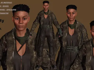 AAA 3D APOCALYPTIC or SURVIVAL F4-REALISTIC GAME READY CHARACTER Low-poly 3D model