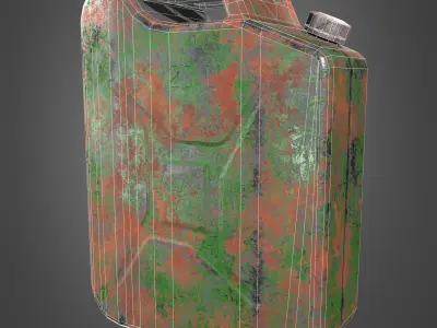 Canister Realistic Low-poly 3D model rusty Low-poly 3D model