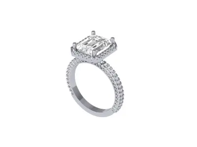Emerald Radiant Ring 3D print model 16