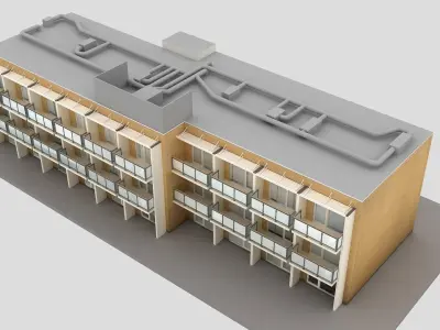 Realistic European City Block Building 30 Low-poly 3D model