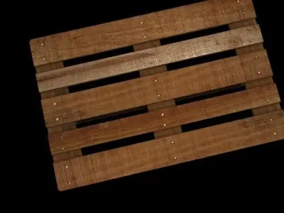 Wooden pallet - europalette Free low-poly 3D model