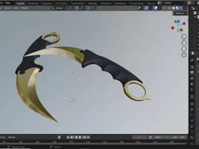 Karambit knife 3D model 4