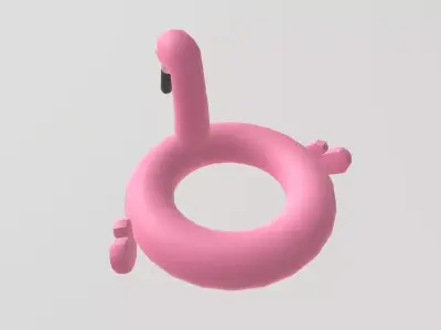 Stylized Low-Poly Flamingo Pool Float Low-poly 3D model