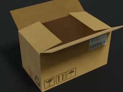 Cardboard box animation 3D model