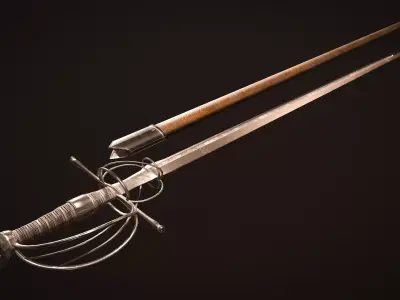 Spain Sword Game-Ready Low-poly Low-poly 3D model