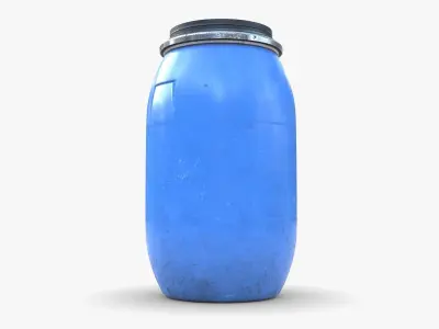 Chemical plastic barrel Low-poly 3D model