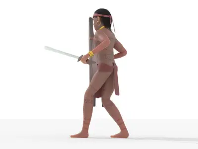 Pre-Colonial Filipino Warrior 3D Low-poly 3D model