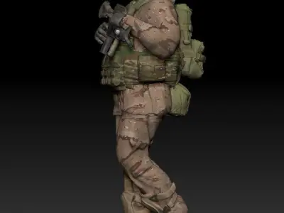 Operation Iraqi Freedom Infantryman   3D model