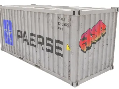 Container 20 ft low poly Low-poly 3D model purchase