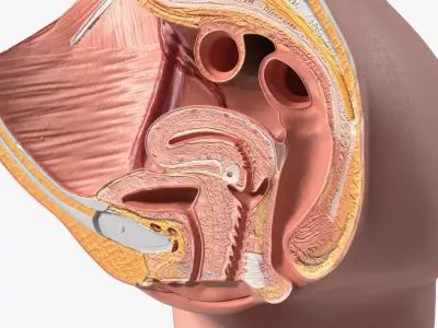 High-Detail Female Pelvic Cross Section Model with Stand 3D model