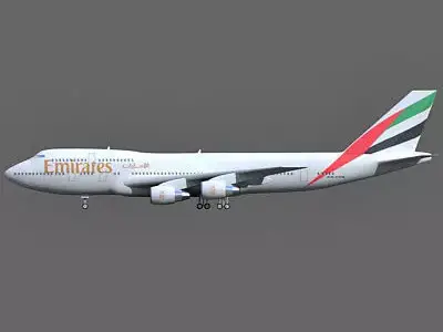  UAE 3D Boeing 747 with Texture of Emirates Airline 3D model