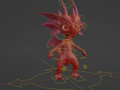 cute dragon Low-poly 3D model