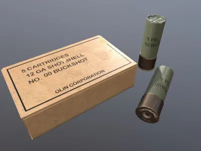 Shotgun Ammo Game Ready Low-poly 3D model