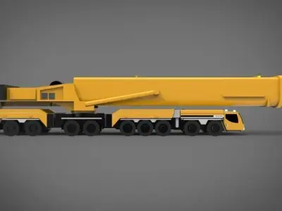 heavy mobile crane Low-poly 3D model