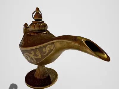 vintage the Genie lamp PBR low poly Low-poly 3D model