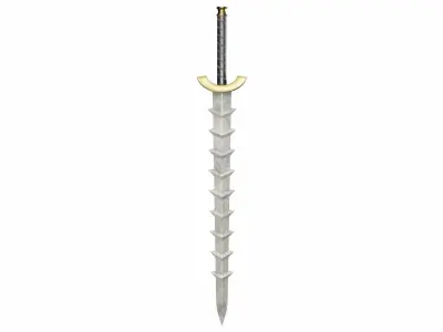 Spiked sword Low-poly 3D model