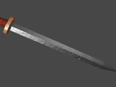 Gladius sword with Spatha handle Low-poly 3D model