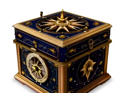 Ornate Celestial Navigation Box Low-poly 3D model