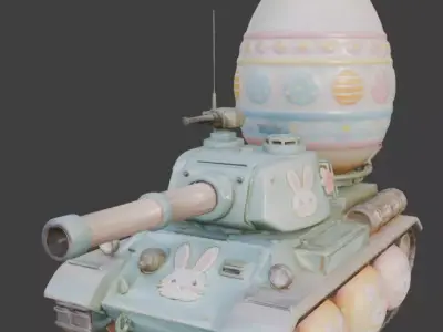 EASTER THEMED TANK 3D MODEL Low-poly 3D model