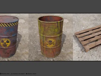 Toxic barrel - 2K Textures Maps 3D model