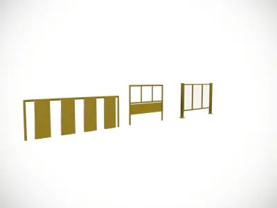 Metal Pedestrian Safety Barricades  Low-poly 3D model