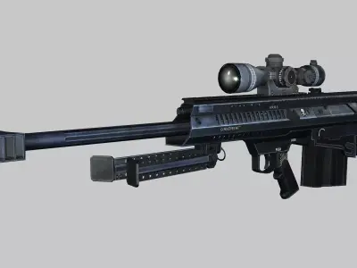 Sniper Denel 12NTW-20 Low-Poly 3D Model Low-poly 3D model
