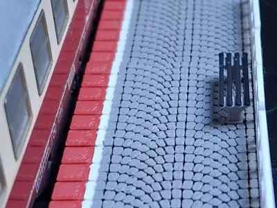 Single Edge Platform with bench 1-87 FDM color 3D print model