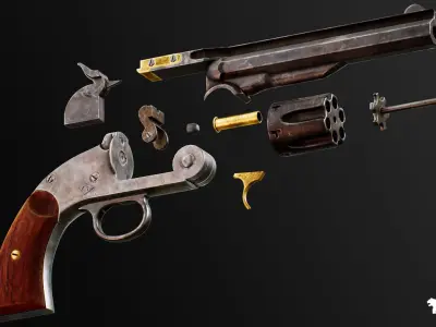 FPS Western Guns Vol 4 Low-poly 3D model