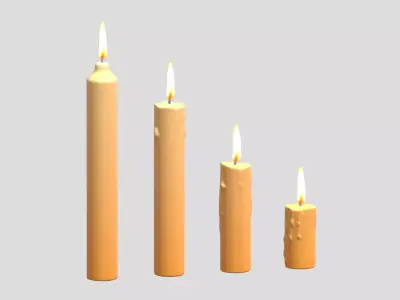 Candles Pack Low Poly Low-poly 3D model