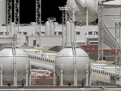 oil storage facility  3D model