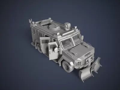 Armored Tactical Truck Type-1 HighPoly 3D model