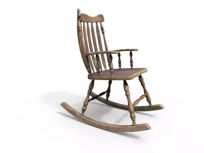 Antique rocking chair Low-poly 3D model purchase