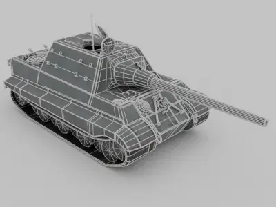 Jagdtiger Heavy Tank Destroyer Low-poly 3D model