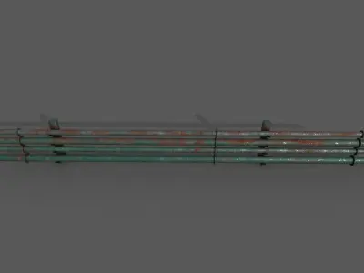 Industrial Pipes Low-poly 3D model