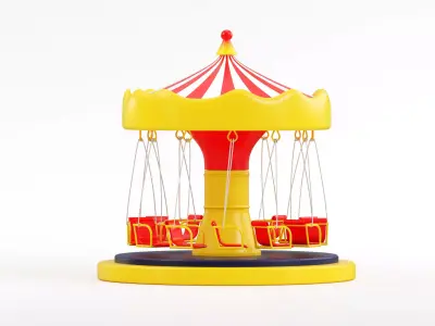 Carousel  Low-poly 3D model