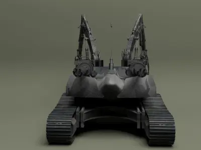 robot excavator Low-poly 3D model