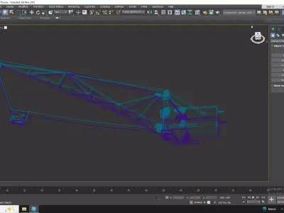 Excavator Dragline Crane Simplified ES11-70 Low-poly 3D model