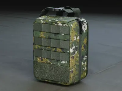 Military Camo Bag  Low-poly 3D model