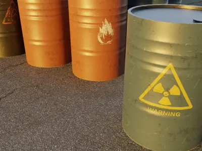 Industrial barrels game  Low-poly 3D model