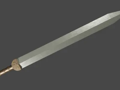 Spatha sword with Gladius handle Low-poly 3D model