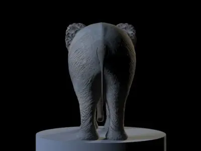 Elephant mammoth skull Low-poly 3D model
