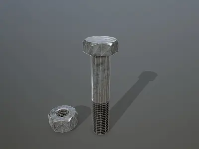 Bolts bolt and nut Low-poly 3D model purchase