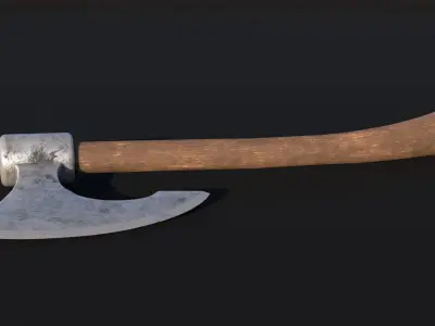 LowPoly Battle Axe GameReady Weapon Asset Low-poly 3D model