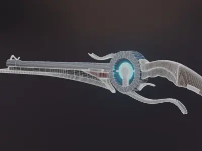 Cybergun futuristic weapon 3D model