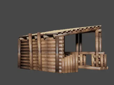 Viking hut low poly Free 3D model