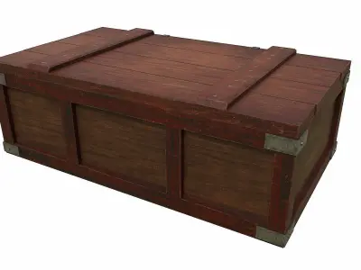 Pack of 6 Medieval Wooden Chests and Crates Low-poly 3D model