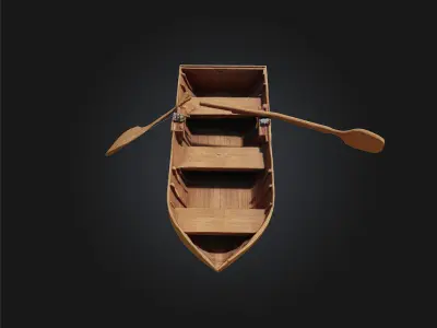 Rowboat Tranquility  Drift into Calm Waters 3D model