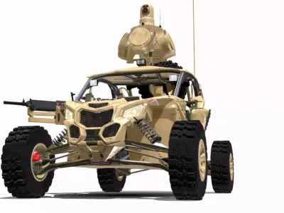 UTV MILITAR 4X4 Low-poly 3D model