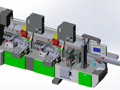 Intelligent panel furniture edge sealing machine 3D model
