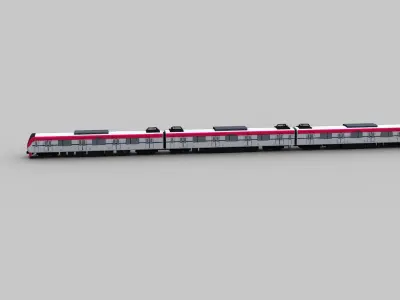 Lowpoly Train 10 Low-poly 3D model